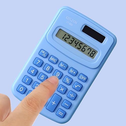 Image of SYGA Mini 8-Digit Electronic Calculator - Cute & Simple Scientific Calculator for Students & Office, Small & Portable Design (Blue)