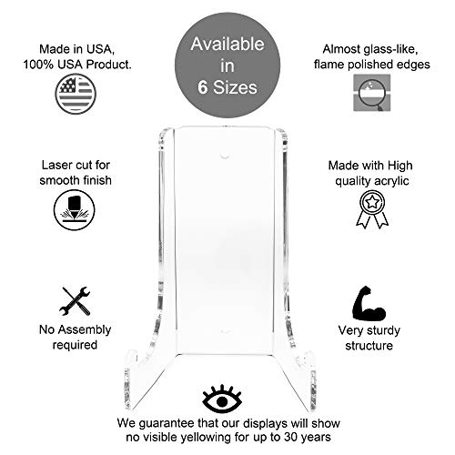 Clear Choice Double-Bend Acrylic Easel Stand 6.5 H 3/16 Thick |Table Top Or Wall Mount, Display, Flat Plates, Photos, Place Cards, Use For Weddings, Funerals Or Birthdays | Clear (H6.5 X W 4.5X D 3.5) #TOP5