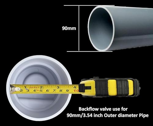 Image of ESEKSAFAR PVC Backflow Valve, Anti Rats Cockroaches, Snakes Backflow Strainer [Drain Cap /PVC Drain Cover /Hose Non Return Water Valve (Please measure pipe size) (2, 90mm)