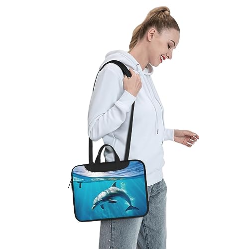 Sac pour ordinateur portable dauphin imprimé mer bleue - 7