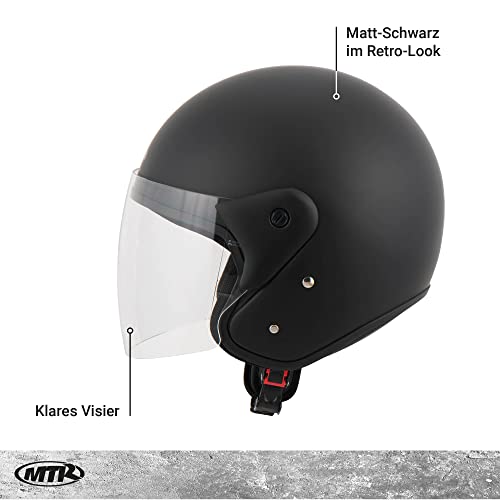 Motorradhelm MTR DX2 Jethelm mit ECE Zertifizierung und Komfort