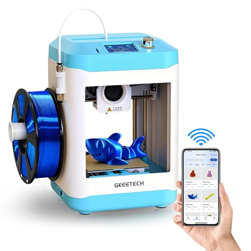 Geeetech 3D Printer for Kids & Beginners, High-Speed Smart Mini 3D Printer with Filament, Wi-Fi & App Control, Auto-Leveling, Fully Assembled STEM...
