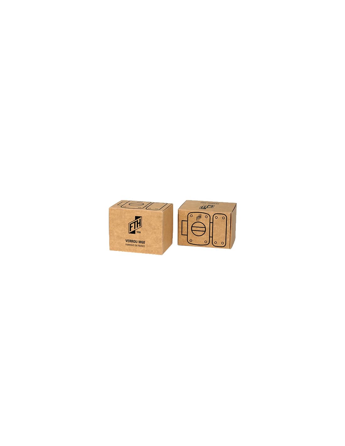 FTH - Verrou de Porte M60 à Bouton - Cylindre 45 mm - Coffre et Pêne Laiton Massif Poli - 3 Clés Crantées - Sécurité Domestique - Ø 60 x 90 mm - Jaune/Doré | verrou à bouton et cylindre, cylindre 45 mm, acier, finition laitonnée, 3 clés, porte d'entrée, f