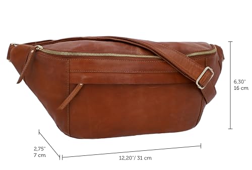 Riñonera de piel Gusti Esben en color marrón oscuro talla única de estilo retro 6