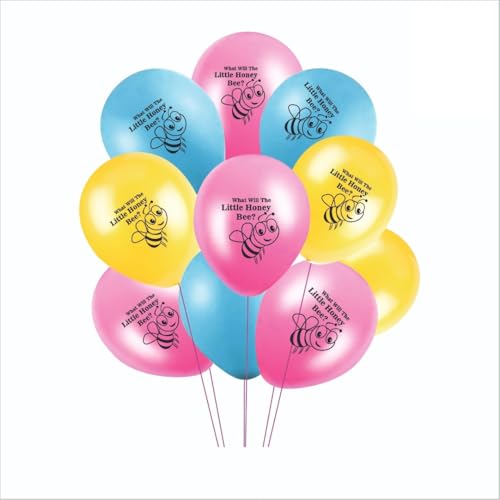 Image of HK Balloons 50Pcs Little Honey Bee Printed Balloons Decoration Item For Birthday Supplies, Baby Shower Decor Latex Balloons