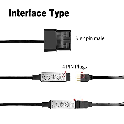 Image of YACSEJAO ARGB Controller Mini 5V-24V 4Pin ARGB LED Lighting 3 /4Pin RGB Controller 1FT LED RGB Light Strip Controller（IDE 4Pin Controller）