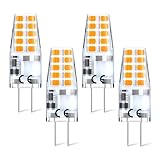 bonlux g4 led 12v lampade 3w bianco caldo 3000k led sostituzione della lampadina per lampade alogene 30w, ac/dc 12v 360 °angolo di fascio, 300lumen no flicker 4pcs pack non dimmerabile