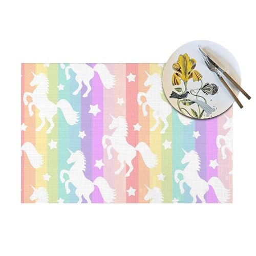 Sets de table licornes lavables pour protéger la table des enfants