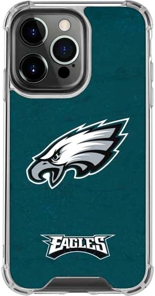 Skinit Clear Phone Case Compatible with iPhone 16 Pro Max - Officially Licensed NFL Philadelphia Eagles Distressed Design
