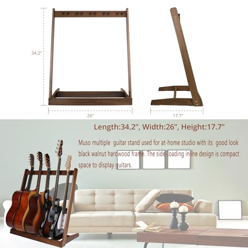 Support multi-guitare en bois, rack de rangement et présentoir