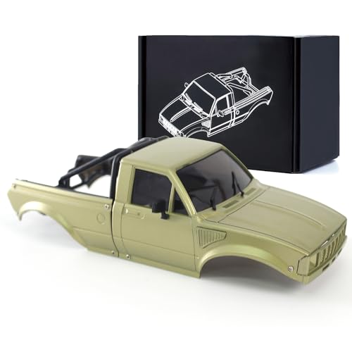 Kit carrosserie camionnette 1/24 haut de gamme cyan-or avec arceau cage de 133 mm