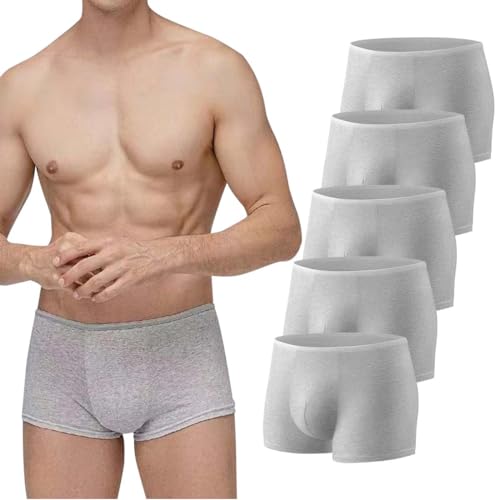 ACMEDE 5pcs Boxers jetables pour Homme 100% Coton Culotte jetables Boxers Briefs Shorts Portable Gris sous-vêtements jetables pour hôpital, Voyage, Vacances,...