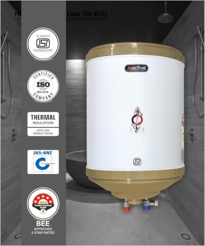 Image of ACTIVA Amazon 35L Storage Water Heater | 2kW ISI Element | Anti-Rust Coated Tank | ABS Body | Adjustable Thermostat | BEE 5 Star Rated | Free Installation Kit | 2 Year Warranty (Ivory)