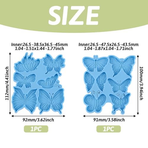 PandaHall 2pcs Butterfly Pendant Silicone Molds Fairy Wings Casting Resin Molds Insects UV Resin Mould for Epoxy Crafts Jewelry Making Deep Sky Blue - Image 3