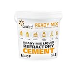 GIRtech Refractory Cement Mortar 2400 Degree High Temp Heat Resistant Liquid Mix for Repairing & Masonry, Fire Brick Lining Fire Pit, Fireplace, Kiln, Furnace, Forge