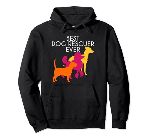 Best Dog Rescuer Ever Poodle Beagle Mut Dog Lovers Animal Pullover Hoodie, Black
