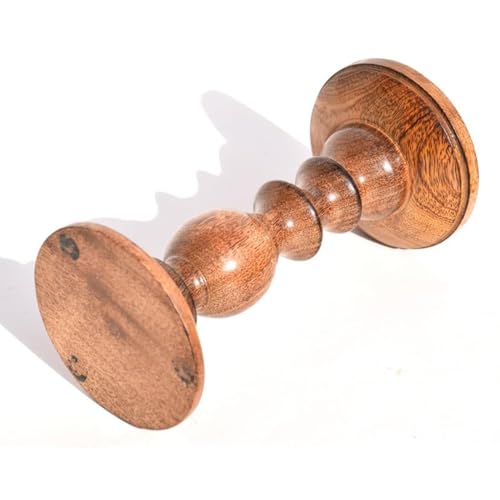 Image of Pure Source India Wooden Candle Holder for Pillar Candles, Natural Mango Wood Vintage Style 8 inch Tall Candle Stand for Fireplace Dining Table Centrepiece, Decorative Item for Home