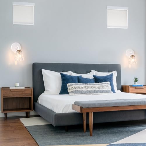 Image of Vintage Hardwired Wall Sconce Set of Two, Small White and Gold Sconces Wall Lighting with Clear Glass, G9 Bulbs Wall Light Fixture Decor Set of 2, Wall Mount Lamp for Bedroom Bedside Mirror Hallway