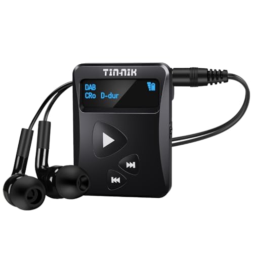 Tin-Nik DAB-398WS-B Radio Portable Dab/Dab+/FM, Mini Radio Numérique RDS FM de Poche avec Batterie Rechargeable, Écouteurs, Sélection de Grande ou Petite...