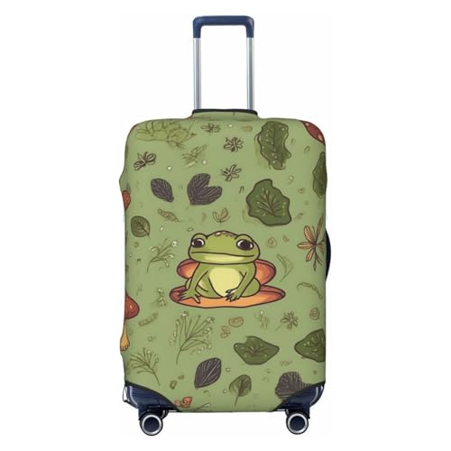 Travel Luggage Cover Frogs and mushrooms Suitcase Protector Elastic Washable Stretch Suitcase Protector Anti-Scratch Travel Suitcase Cover Fit 18-32 Inch Luggage