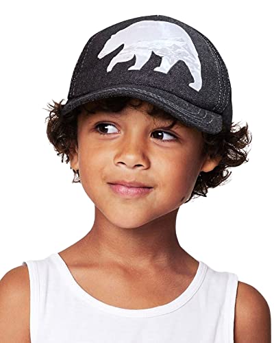Accsa Boys Polar Bear Baseball Hat Low Profile Black Trucker Hat With Snapback Summer Sport Baseball Cap thumb #1