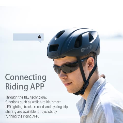 Smart4U Sh55M Adult Bike Helmet With Led Rear Light, Smart Bicycle Helmet With Turn Signal Function, Linked To The Phone Bluetooth Cycling Helmet, Suitable For Men And Women In Mountain Riding Use #TOP6