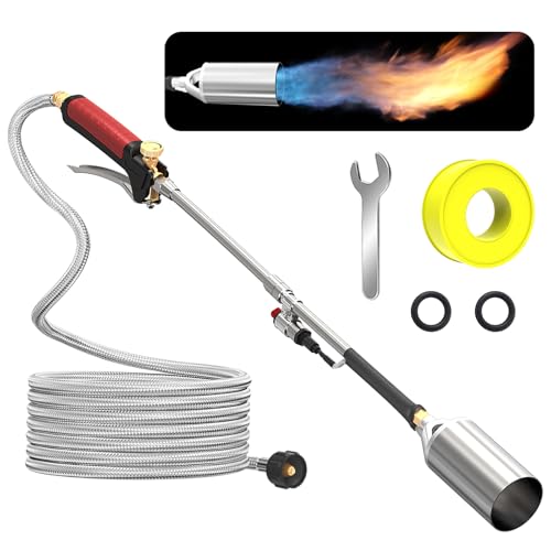 Kit de quemador de malezas de propano pesado, salida de antorcha de malezas de 1,200,000 BTU con manguera de 10 pies, antorcha de soplado para antorcha de llama, malezas, asfalto de techo, nieve