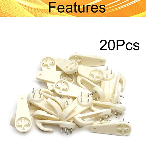 Image of Picture Hangers Ceiling Hooks Professional Photo Frame Hooks Kit with Nails for Hanging Plants Mugs Wind Chimes Utensils White 20PCS
