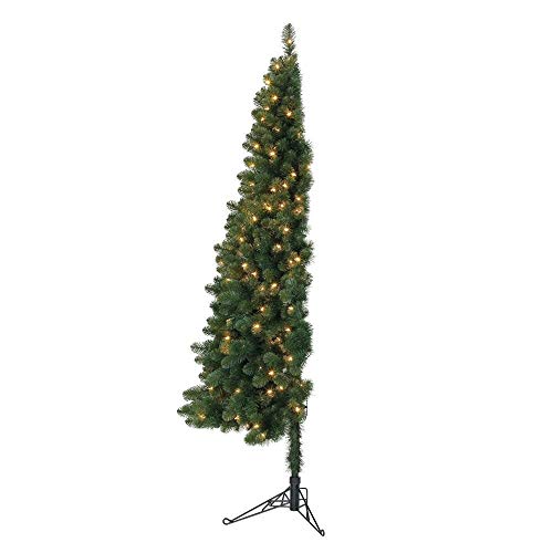 Home Heritage 7 Foot Pre-Lit Artificial Half Pine Christmas...
