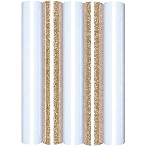 5er Set Glitter/Glitzer A4 Transferfolie/Textilfolie zum Aufbügeln Cover