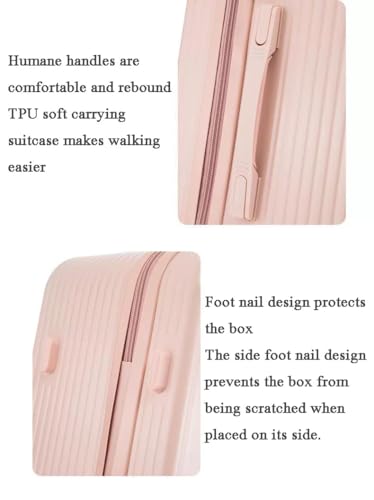 2 Piece 20IN Carry On Luggage and 14IN Cosmetic Cases Travel Set Hardside Luggage with Spinner Wheels Suitcase with Lock (Blue 26in)2