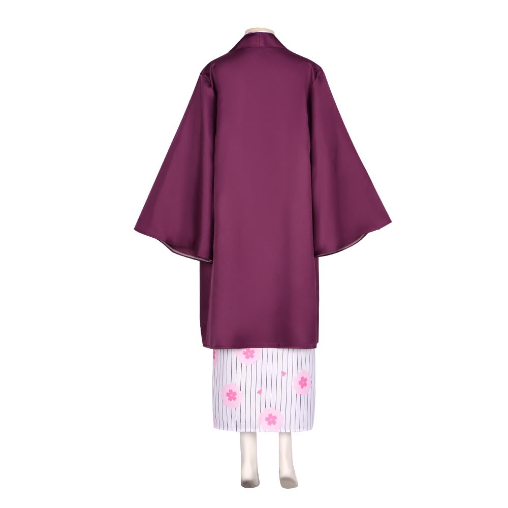Anime fioletowy szlafrok różowe kimono damski strój na Halloween kostium