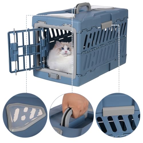 Boîte portable pour animaux bleu gris pour excursions et soins
