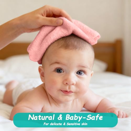 Image of HOMEXCEL Baby Washcloths 12 Pack-Microfiber Coral Fleece Baby Bath Face Towel 7 x 9 Inch Extra Absorbent Soft Burp Cloth and Wash Cloths for Newborn-Infants and Toddlers-Gentle On Sensitive Skin,Pink