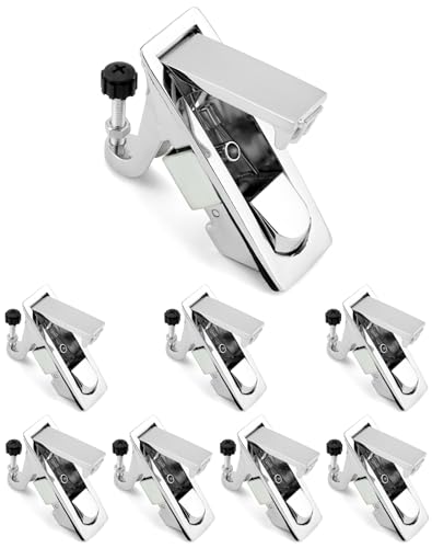 Image of QWORK 8PCS Compression Latch Lock Trigger Latch Lock, Zinc Alloy Adjustable Lever Hand Operated Compression Latch Flush Silvers for Electrical Enclosures and Boats