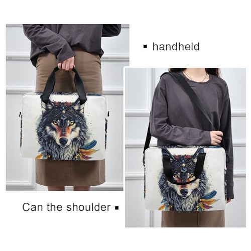 Bolso maletín para portátil ALAZA Boho Wolf 13-15.6 pulgadas miniatura 2