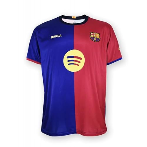 JYC CREATIVE Camiseta de Barcelona Primera Equipación Temporada 24/25 - Equipación Oficial Fútbol Barcelona - Tejido Suave y Cómodo - Adulto - Unisex (FR/ES, Letras, XL, Regular, Regular, Camiseta)