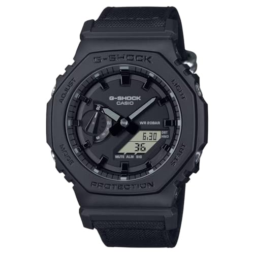 Casio Unisex's Analogue-Digital Quartz Watch with Fabric Strap GA-2100BCE-1AER, Black, One Size, Sporty