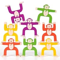 Lesser & Pavey Retro Games Balancing Monkey Game for Kids and Adults – Fun Skill and Strategy Challenge – Classic Colourful Wooden Monkeys for Family Play, Parties and Gift Giving