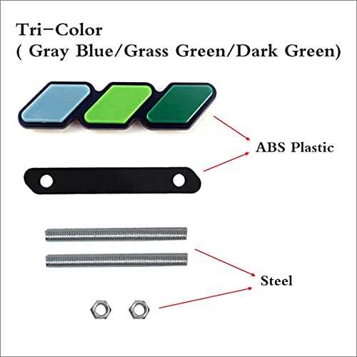 Image of Tri-Color Grille Badge Emblem Decoration Accessories Car Truck Label Compatible for Tacoma 4Runner Tundra Sequoia Rav4 Highlander (Gray Blue /Grass Green /Dark Green)