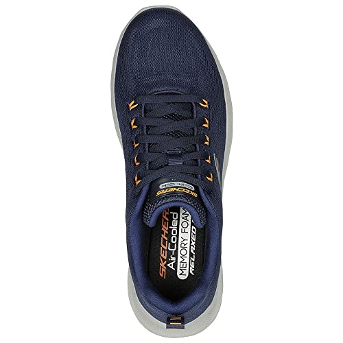Skechers Skechers Men's 232519 NvorSneaker, Navy Engineered Mesh Orange Trim, 10 US