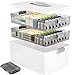 BBWELL Medicine Box,Caja para Medicinas,Caja Organizadora de Medicina Grande de 3 Capas,Cajas Medicamentos,Caja Medicinas Grande Asa de Transporte y Bandeja Extraíble Multifunción Organizador
