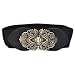 Women's Fashion Vintage Wide Elastic Stretch Waist Belt Waistband "Length: approx. 58cm. Width: approx. 6.5cm" (Black)