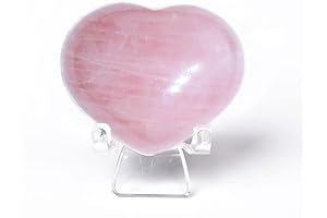 JIC Gem Rose Quartz Crystal Heart Stone - Love, Palm, Worry Stone,...