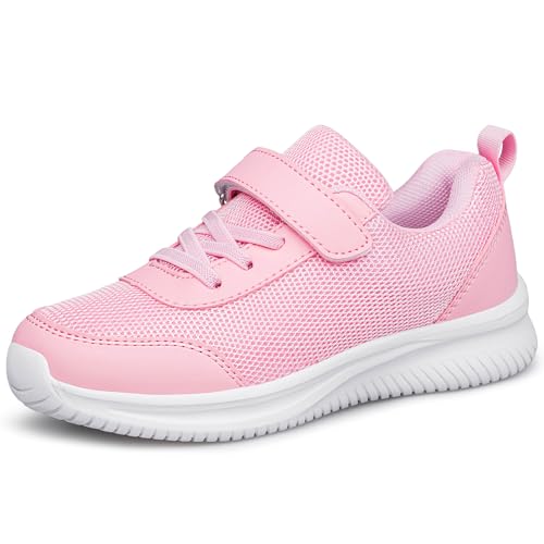 Image of Girls Trainers Kids Shoes Outdoor Running Tennis Sports Strap Sneakers Walking Child School Shoes Pink Little Kid Size 12