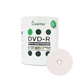 Smart Buy 100 Pack DVD-R 4.7gb 16x White Printable Inkjet Blank Media Record Disc, 100 Disc 100pk