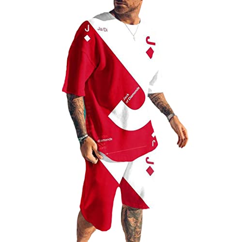 T-shirt imprimé 3D et short en ensemble de survêtement AXEBHPED ts1170 XL pour vos vacances