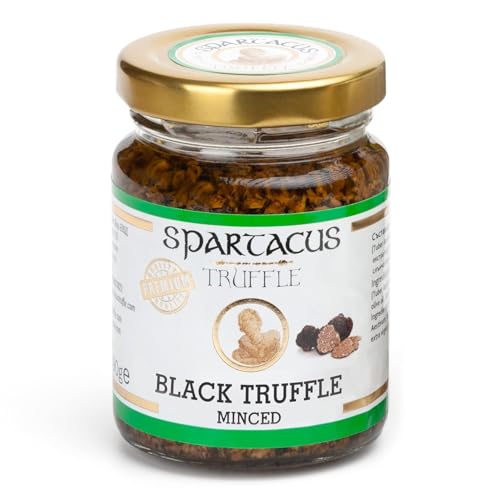 Spartacus Truffe Noire Hachée 90 g – Tuber Aestivum dans l'Huile d'Olive Extra Vierge – Truffe...
