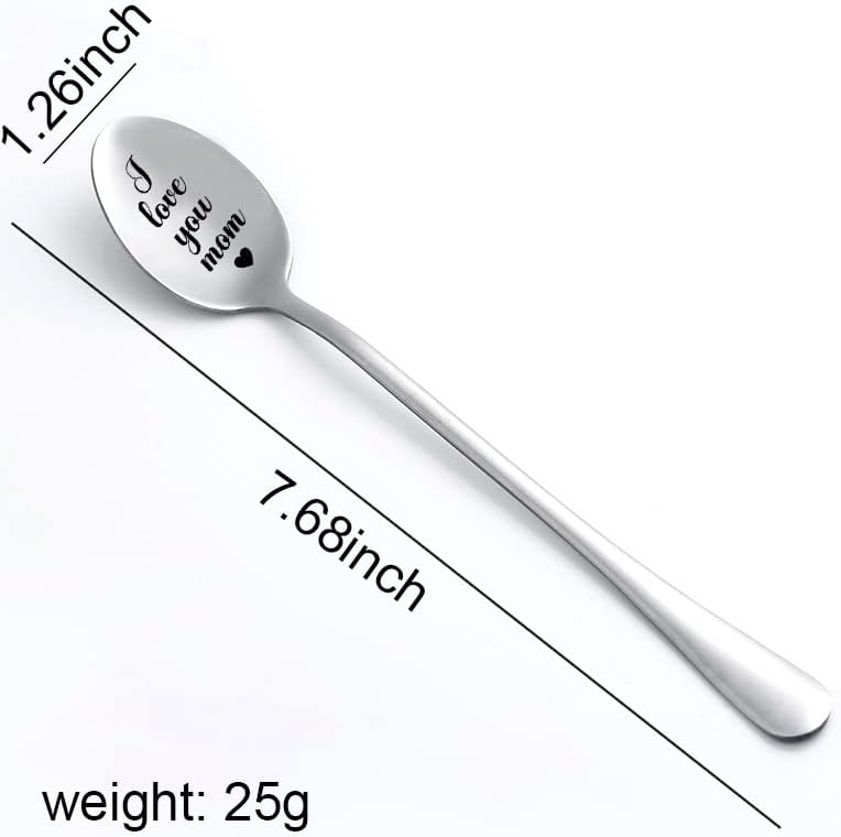Miniatura 3 de Regalos para el día de la madre para mamá, madre de hija, hijo, I Love You Mom Spoon regalo para mamá, mamá, regalo de cumpleaños, Navidad, helado,