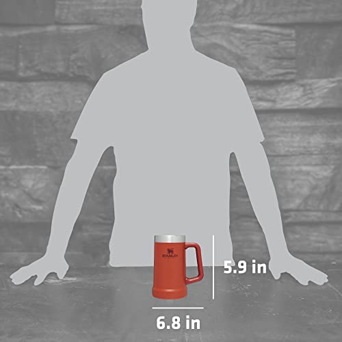 Image of STANLEY Stay-Chill Beer Stein 24 oz | Heavy Duty Big Grip Handle | Beer Tumbler Drink Cup, Holds 2 Cans | Insulated Stainless Steel Party Mug | BPA-Free | Cinnamon